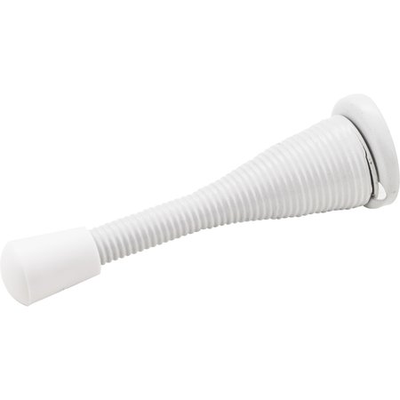 HARDWARE RESOURCES 3In. Spring Door Stop W/ Rubber Tip - White DS04-WH-R